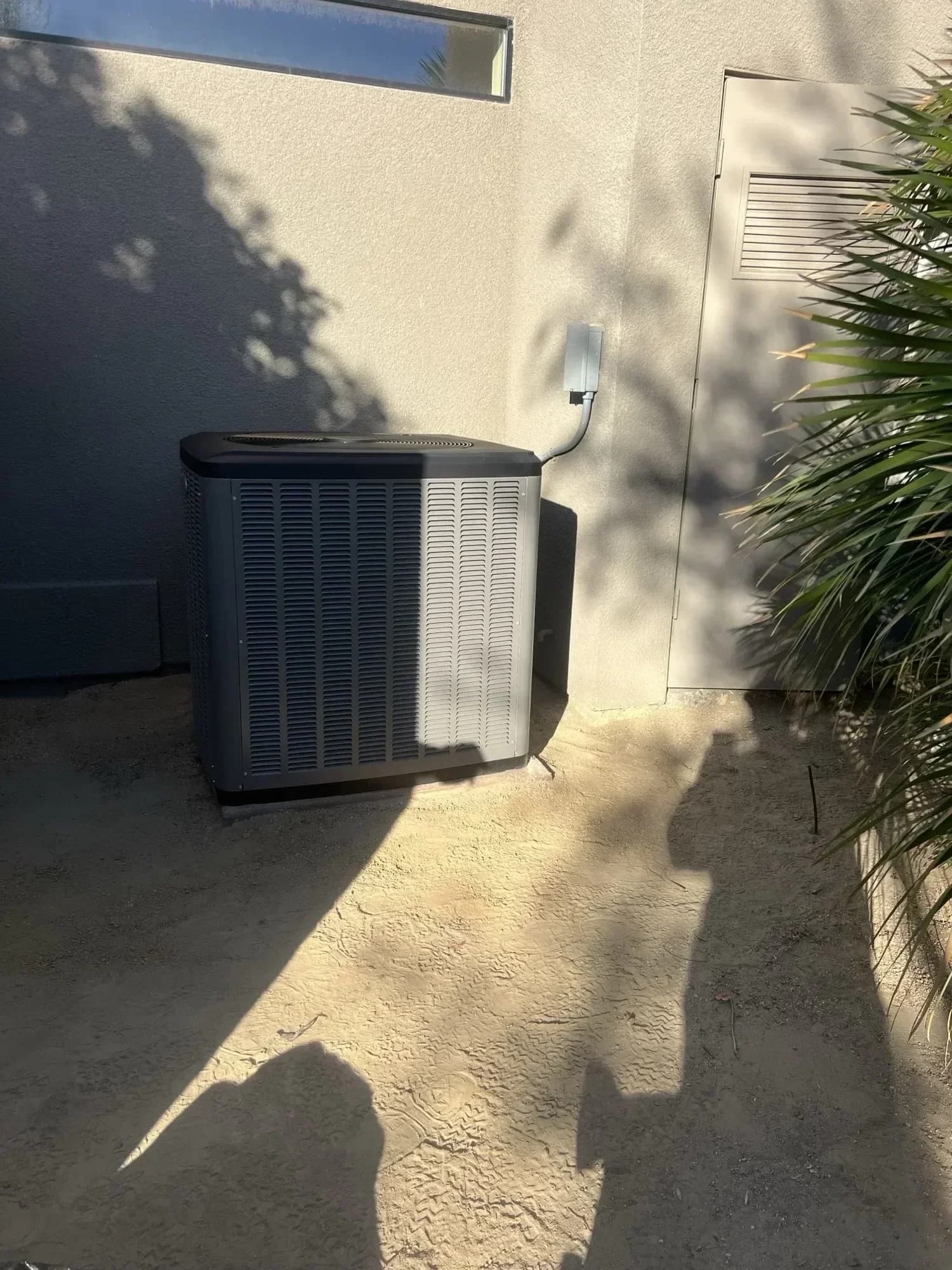 AC unit with palm tree