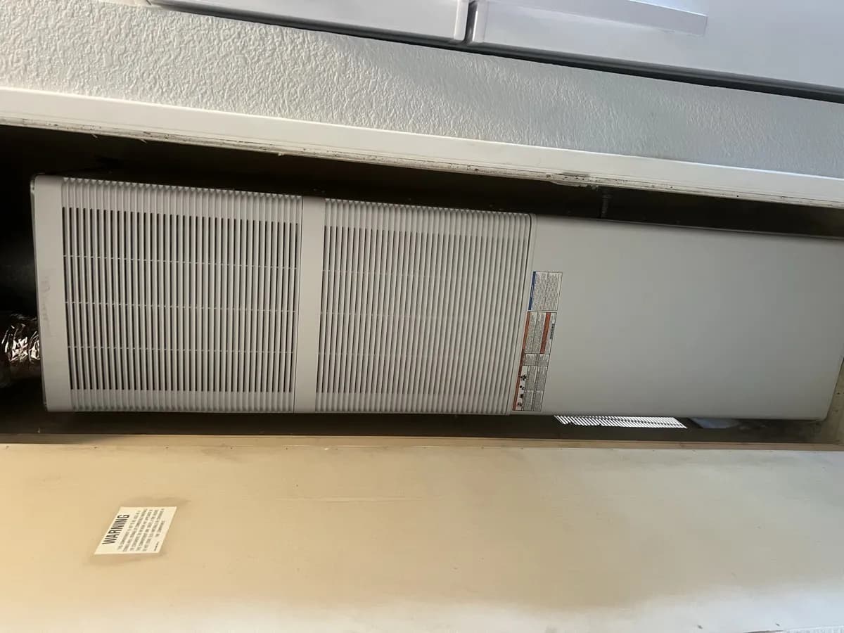 Furnace installed in utility closet