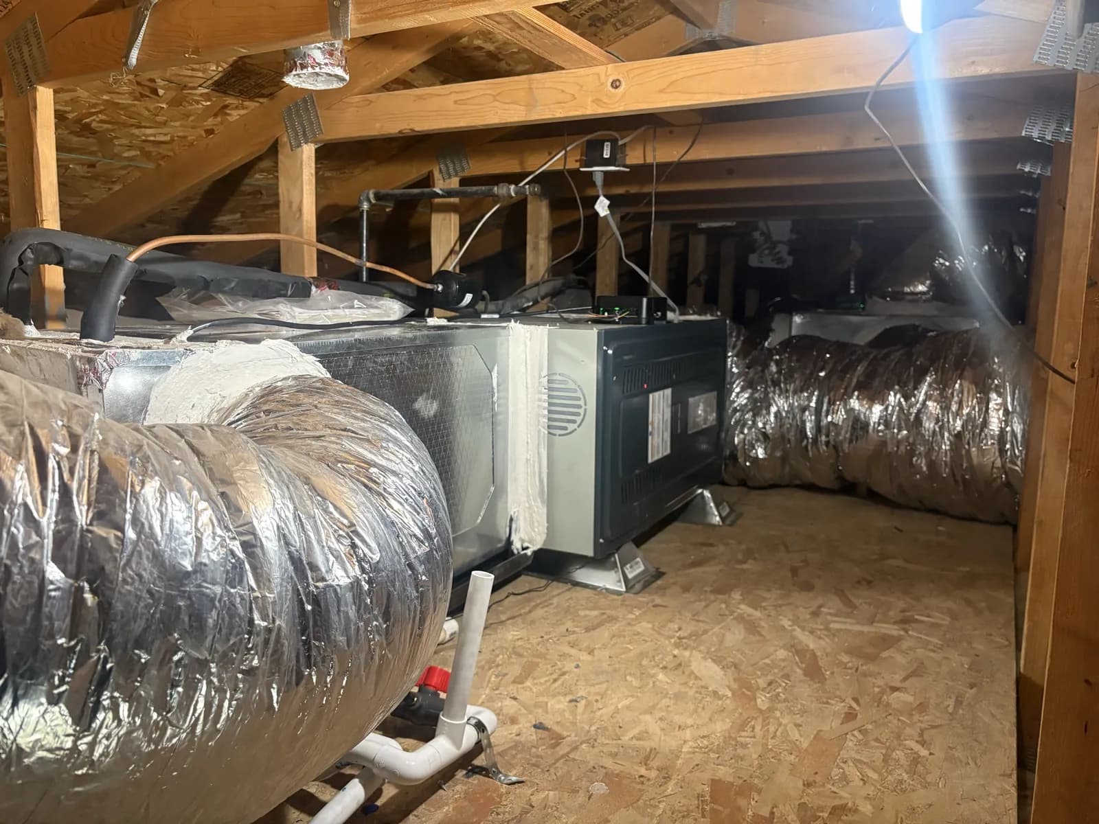 Attic furnace and ductwork installation