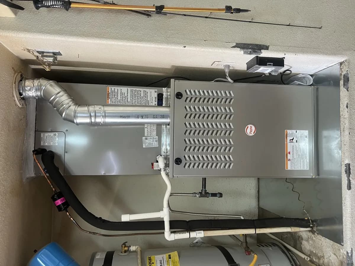 Payne furnace installation in garage